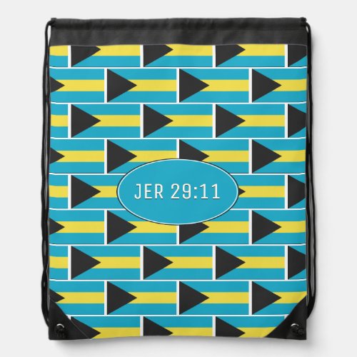 JEREMIAH 2911  Customizable  BAHAMAS FLAG Drawstring Bag