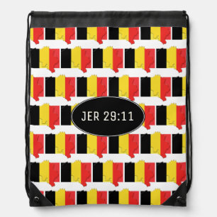 JEREMIAH 29:11 Customizable BELGIUM FLAG Drawstring Bag