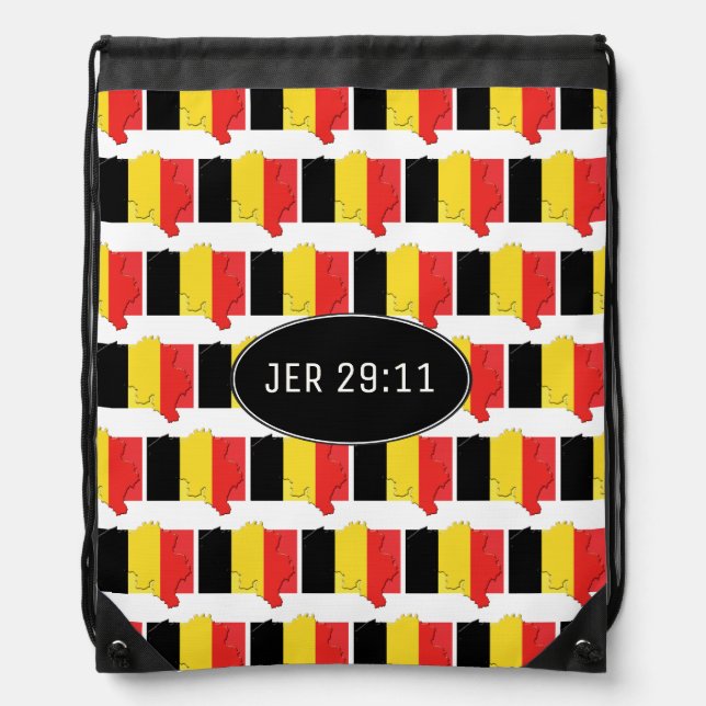 JEREMIAH 29:11 | Customizable | BELGIUM FLAG Drawstring Bag (Front)
