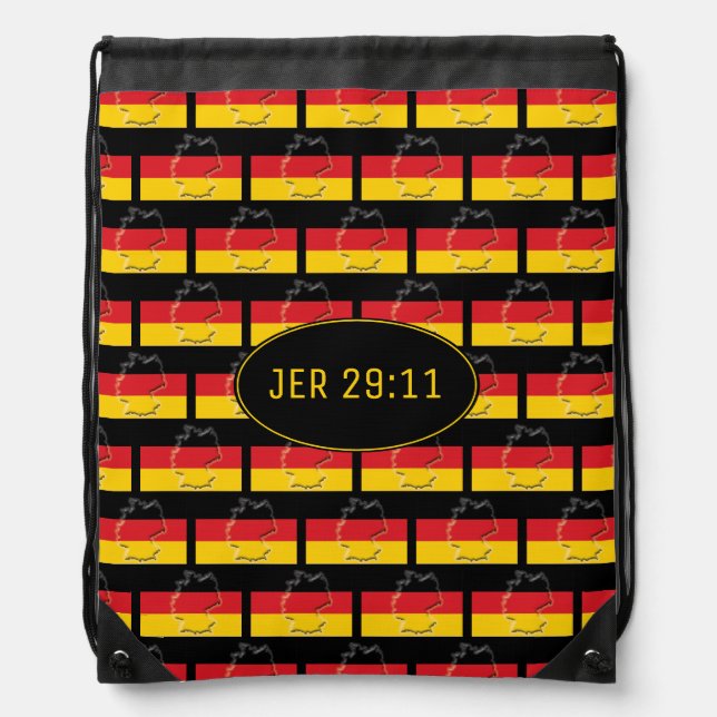 JEREMIAH 29:11 | Customizable | GERMANY FLAG Drawstring Bag (Front)