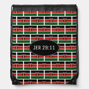 JEREMIAH 29:11 Customizable KENYA FLAG Drawstring Bag