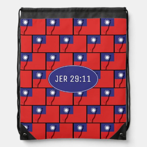 JEREMIAH 2911  Customizable  TAIWAN FLAG Drawstring Bag