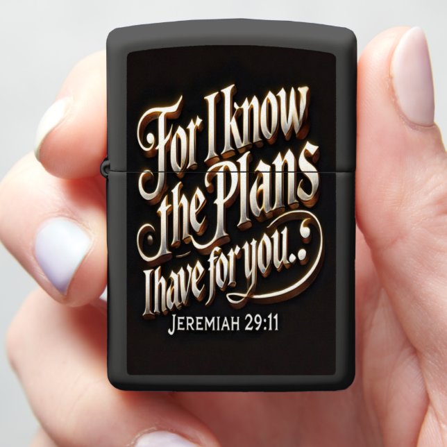 Jeremiah 29:11 Divine Path Zippo Lighter (In Hand)