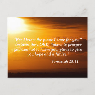 Jeremiah 29:11 Encouragement Postcard