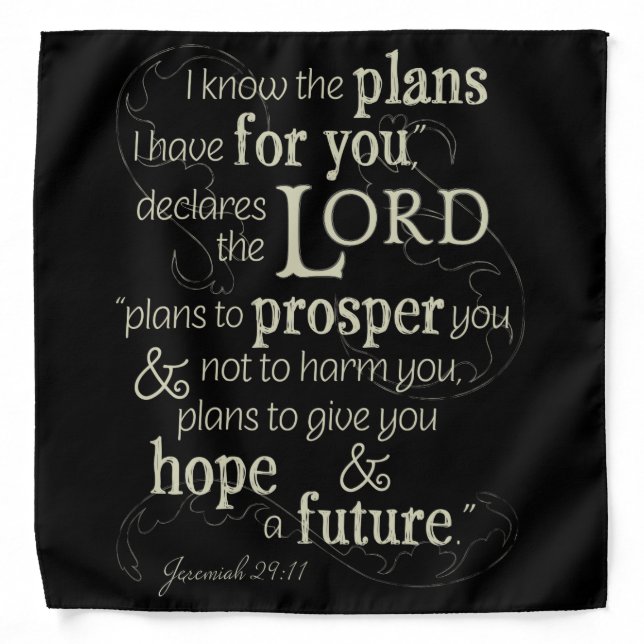 Jeremiah 29:11 Encouraging Bible Verse Bandana (Front)