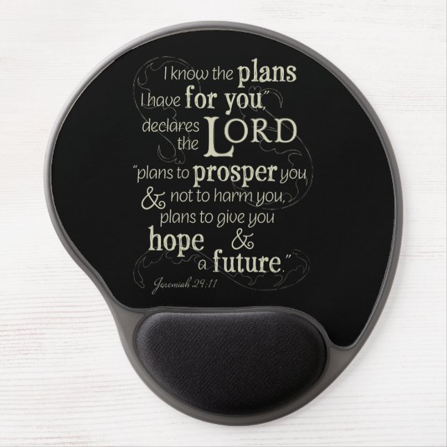 Jeremiah 29:11 Encouraging Bible Verse Gel Mouse Pad (Front)