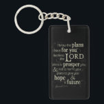 Jeremiah 29:11 Encouraging Bible Verse Keychain<br><div class="desc">"I know the plans I have for you declares the Lord, plans to prosper you and not to harm you, plans to give you a hope and a future." This Bible verse from Jeremiah 29:11 is a favorite for many. Though Jeremiah's words from God are to the nation of Israel...</div>