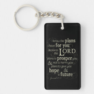 Jeremiah 29:11 Encouraging Bible Verse Keychain
