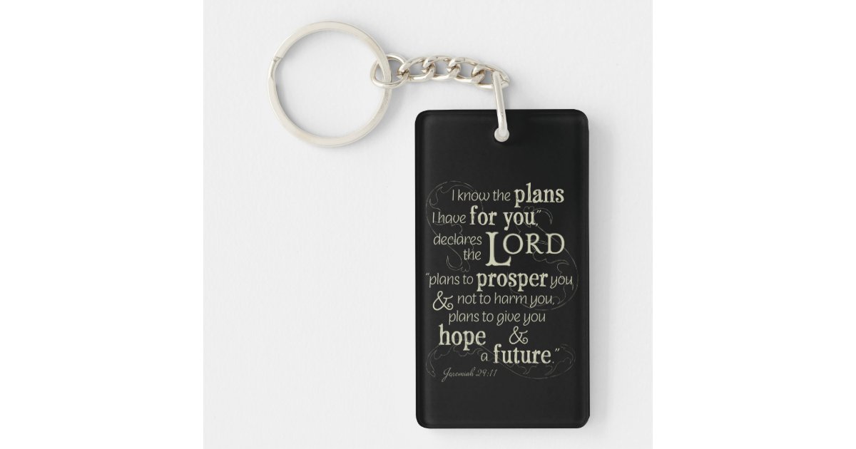 I Know the Plans Silver Metal Key Ring in Gift Tin - Jeremiah 29:11