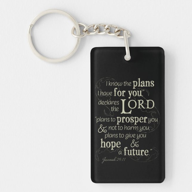 Jeremiah 29:11 Encouraging Bible Verse Keychain (Front)