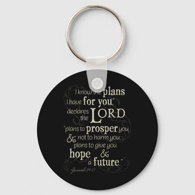Jeremiah 29:11 Encouraging Bible Verse Keychain (Front)