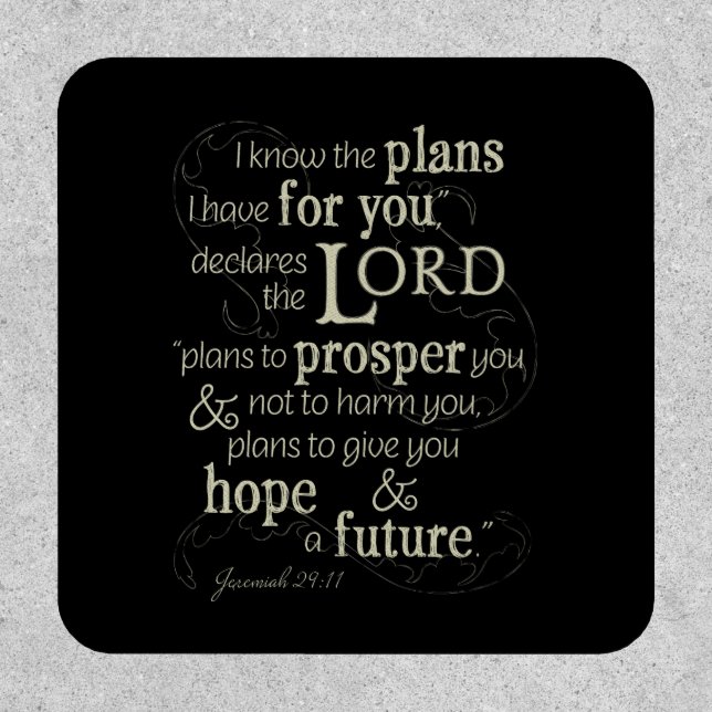 Jeremiah 29:11 Encouraging Bible Verse Patch (Front)