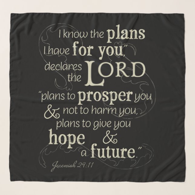 Jeremiah 29:11 Encouraging Bible Verse Scarf (Front)