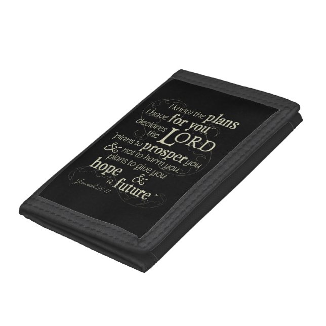 Jeremiah 29:11 Encouraging Bible Verse Trifold Wallet (Bottom)