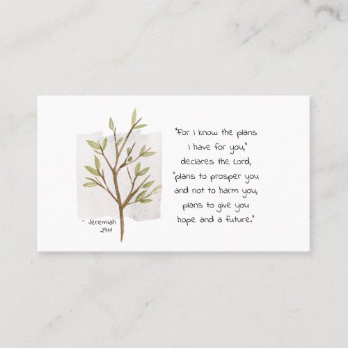 Jeremiah 2911 For I know the plans I have for you Business Card