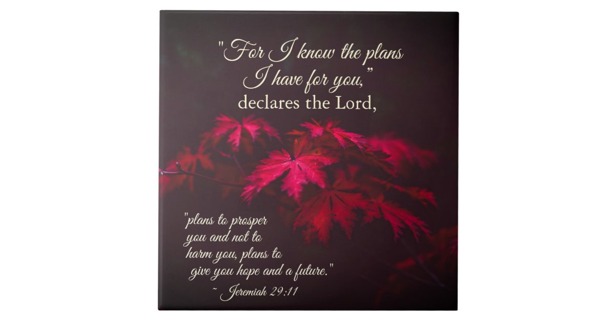 Jeremiah 29:11 For I know the plans I have for you Ceramic Tile | Zazzle