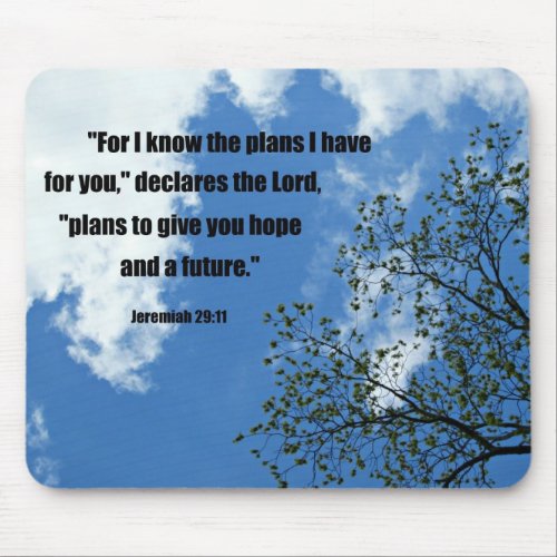Jeremiah 2911 For I know the plans I have for you Mouse Pad