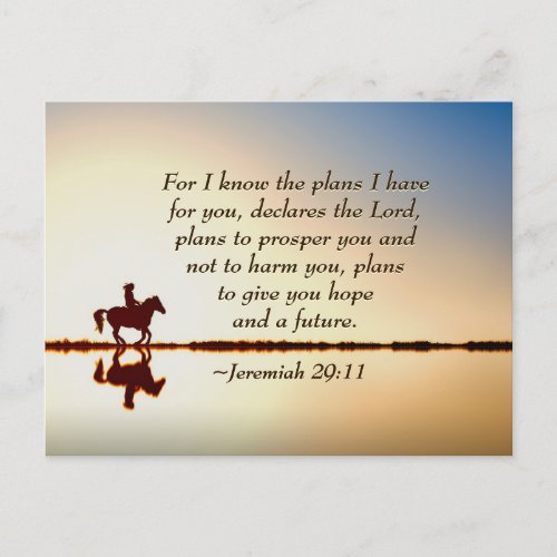 Jeremiah 2911 For I know the plans I have for you Postcard