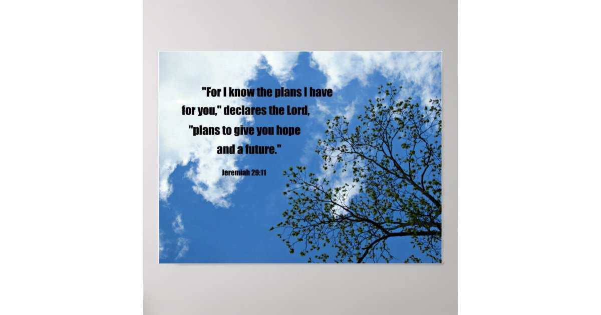 Jeremiah 29:11 For I know the plans I have for you Poster | Zazzle