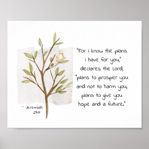 Jeremiah 2911 For I know the plans I have for you Poster