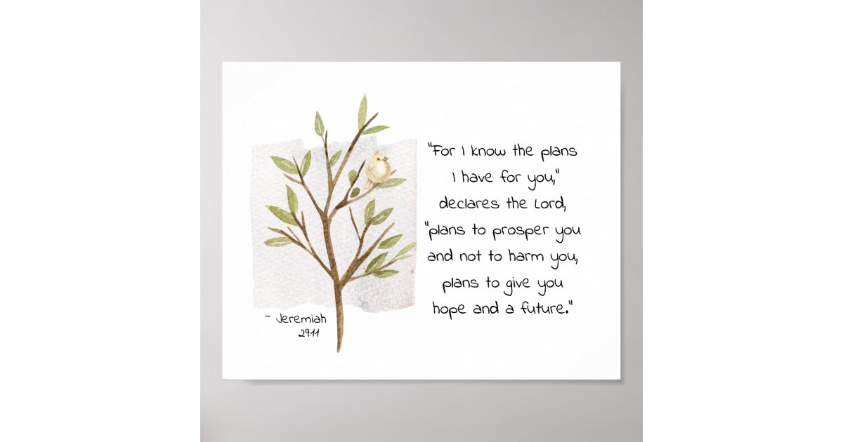 Jeremiah 29:11 For I know the plans I have for you Poster | Zazzle