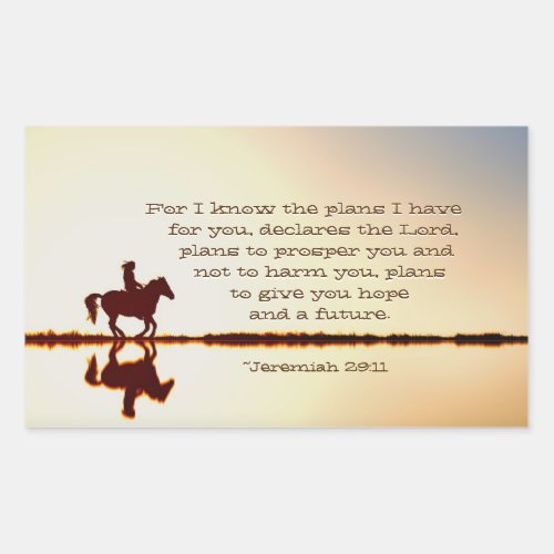 Jeremiah 2911 For I know the plans I have for you Rectangular Sticker