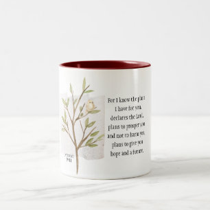 Jeremiah 29:11 For I know the plans I have for you Two-Tone Coffee Mug