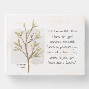 Jeremiah 29:11 For I know the plans I have for you Wooden Box Sign