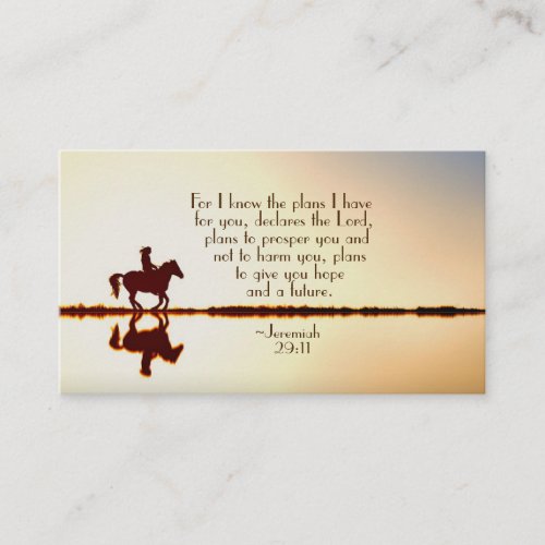 Jeremiah 2911 For I know the plans I have Horse Business Card