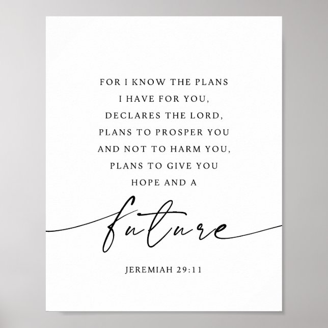 Jeremiah 29:11 For I know the plans Poster (Front)