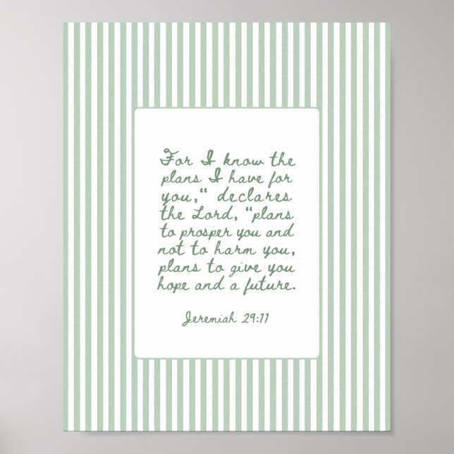Jeremiah 29:11 For I know the plans Poster (Front)