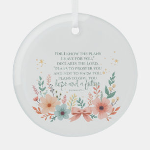 Jeremiah 29:11 glass ornament