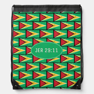 JEREMIAH 29:11 Guyana Map GUYANESE FLAG Drawstring Bag