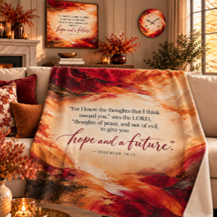 Jeremiah 29:11 Hope and a Future Plush Sherpa Blanket