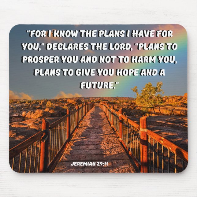 Jeremiah 29:11 Hope Bible Verse Mouse Pad (Front)