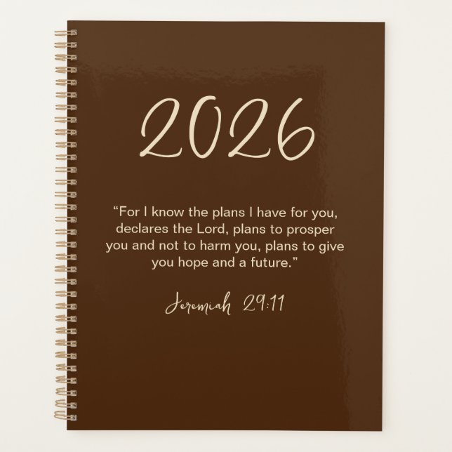Jeremiah 29:11 I Know the Plans 2026 Year Planner  (Front)