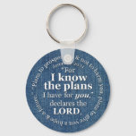 Jeremiah 29:11 I Know The Plans Bible Verse Denim Keychain at Zazzle