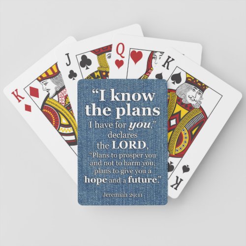 Jeremiah 2911 I Know The Plans Bible Verse Quote Poker Cards