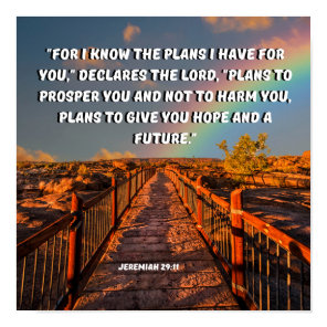 Jeremiah 29:11 I Know The Plans, God Says Poster