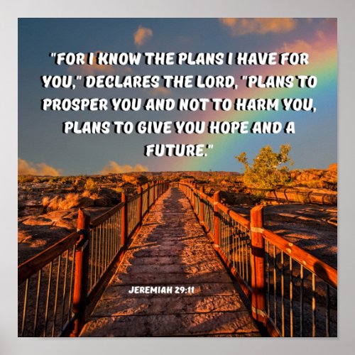 Jeremiah 2911 I Know The Plans God Says Poster