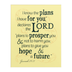 Jeremiah 29:11 I know the plans I have for you...  Acrylic Print