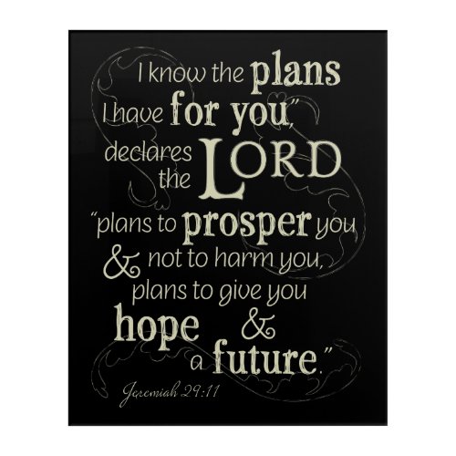 Jeremiah 2911 I know the plans I have for you Acrylic Print
