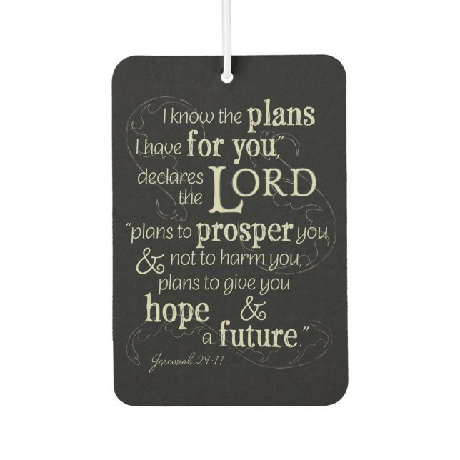 Jeremiah 29:11 I know the plans I have for you... Air Freshener (Front)