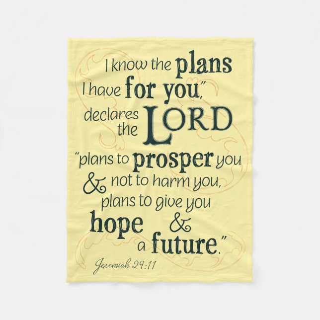 Jeremiah 29:11 I know the plans I have for you... Fleece Blanket (Front)
