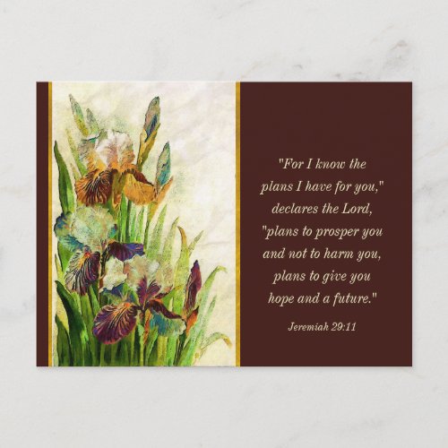 Jeremiah 2911 I know the plans I have for you Postcard