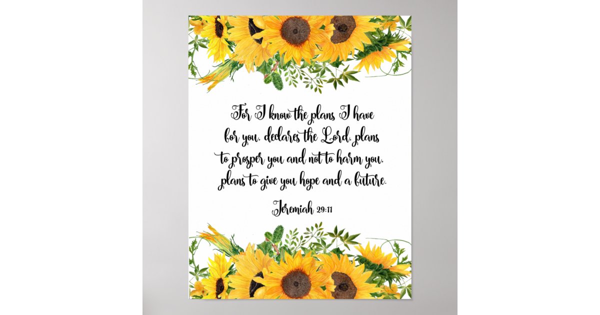 Jeremiah 29:11 I know The Plans I have For You Poster | Zazzle