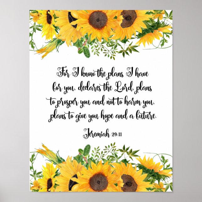 Jeremiah 29:11 I know The Plans I have For You Poster (Front)