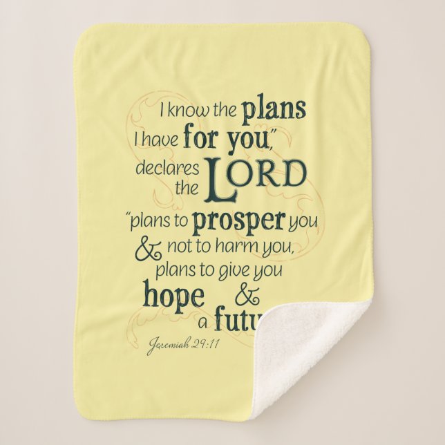 Jeremiah 29:11 I know the plans I have for you... Sherpa Blanket (Front)