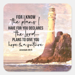 Jeremiah 29:11 I know the plans I have for you Square Sticker