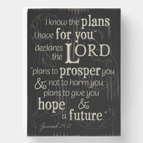 Jeremiah 2911 I know the plans I have for you  Wooden Box Sign